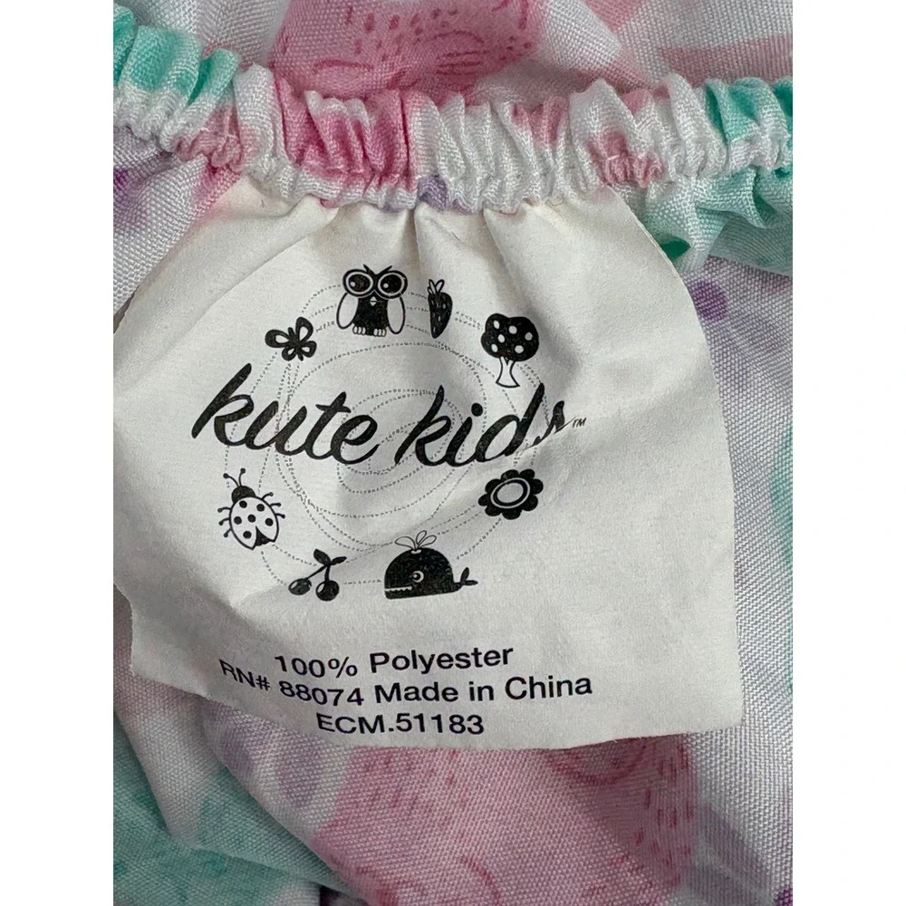 Kute Kids Sheet Set Pink Teal Cat Print Full 4pc